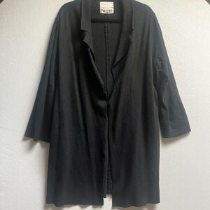 Noul by Oak + Fort Black Wool Blend Open Front Jacket Sz S
